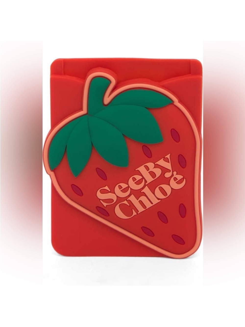 See By Chloé Strawberry Card Holder - Red & Green, Preowned 🍓